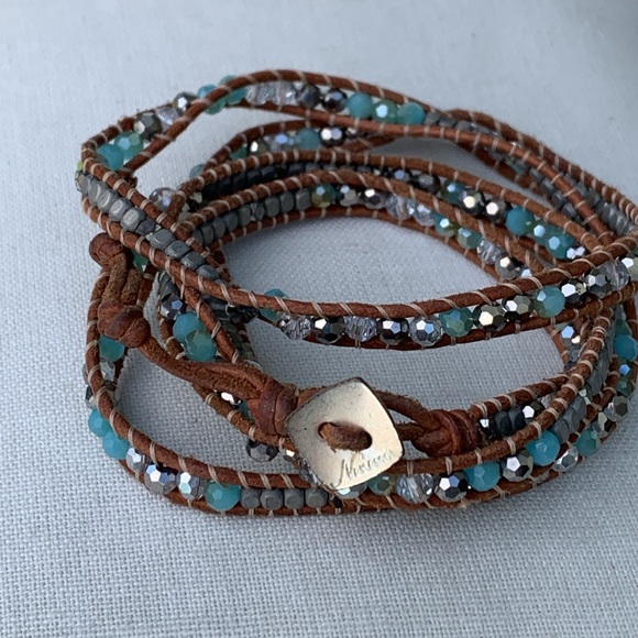 Nakamol beaded leather bracelet - Picture 3 of 4